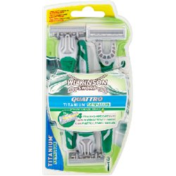 Wilkinson Sword Quattro Titanium Sensitive Jednorazowe maszynki do golenia z 4 ostrzami 3 sztuki