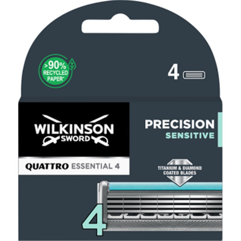 Wilkinson Sword Quattro Titanium Sensitive Wkłady do maszynki 4 sztuki
