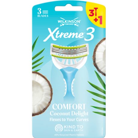 Wilkinson Sword Xtreme3 Coconut Delight Jednorazowe maszynki do golenia dla kobiet 4 sztuki