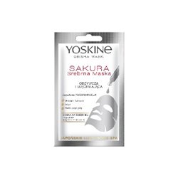 Yoskine Geisha Mask srebrna maska Sakura