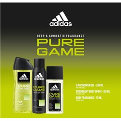 Zestaw kosmetyków Adidas Pure Game deo perfum., żel pod prysznic, deo spray