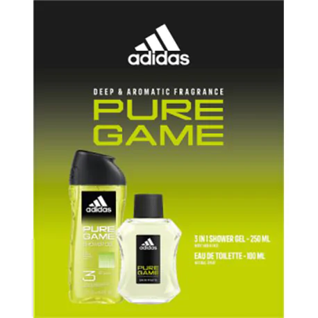 Zestaw kosmetyków Adidas Pure Game woda toaletowa 100ml, żel pod prysznic