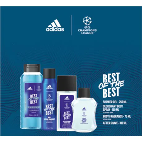 Zestaw kosmetyków Adidas UEFA 9 AS żel pod prysznic, deo spray, deo perfum