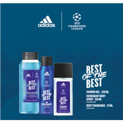 Zestaw kosmetyków Adidas UEFA 9 deo perfum., deo 150ml, żel pod prysznic