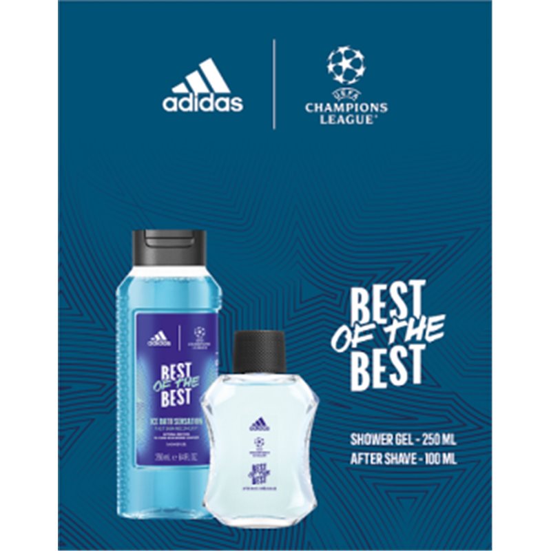 Zestaw kosmetyków Adidas UEFA 9 płyn po goleniu 100ml, żel pod prysznic