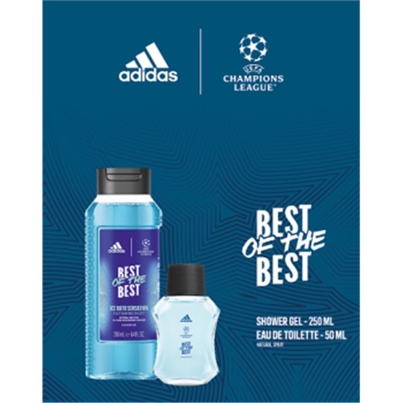 Zestaw kosmetyków Adidas UEFA 9 woda toaletowa 50ml, żel pod prysznic