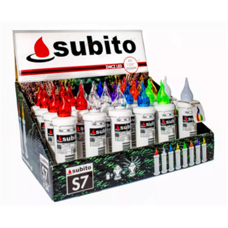 Znicz diodowy LED Subito s7 dekoracyjny mix zgrzewka 24szt