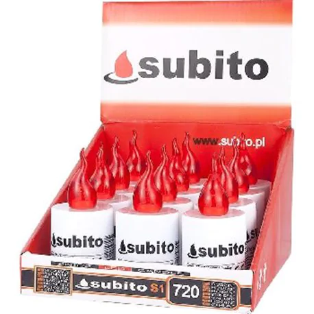Znicz diodowy LED Subito S1 wkłady do zniczy czerwone 12 sztuk