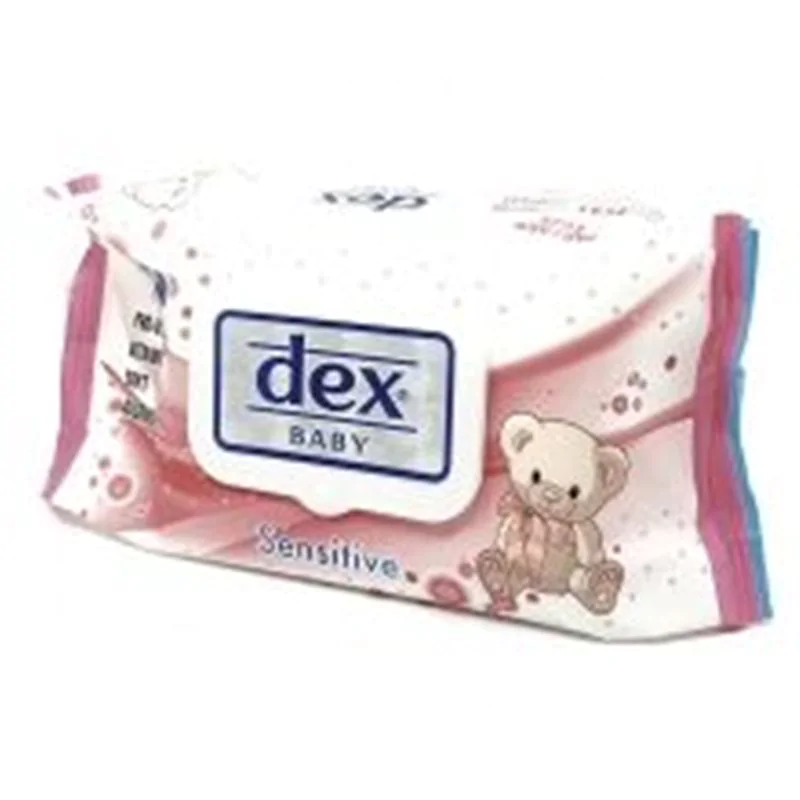 Dex chusteczki nawilżane z klipsem Sensitive różowe 120szt