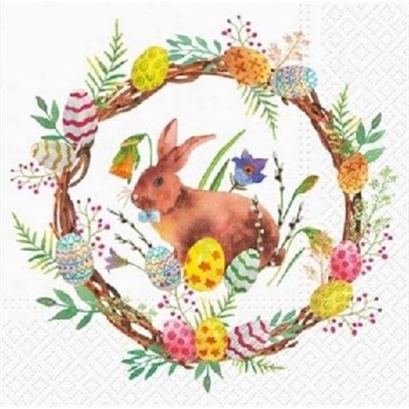 Paw Serwetki Wielkanoc Tat Bunny in a Wreath TL123000 33x33cm 