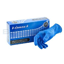Rękawice Nitrylowe Bezpudrowe XS Doman 100szt