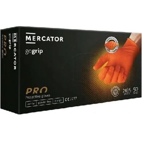 Rękawice Nitrylowe XL Mercator Gogrip Orange 50szt