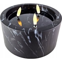 Świeca Led Cortina efekt marmuru z trzema płomieniami black 9,3/FI15