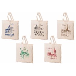 Torba Fraspo bawełniana Zimowy świat krótka rączka 38x42cm