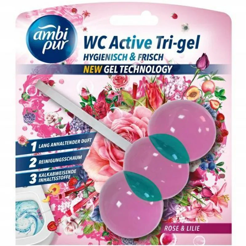 Ambi pur Active Tri Gel kulki do WC Rose & Lilie 45g