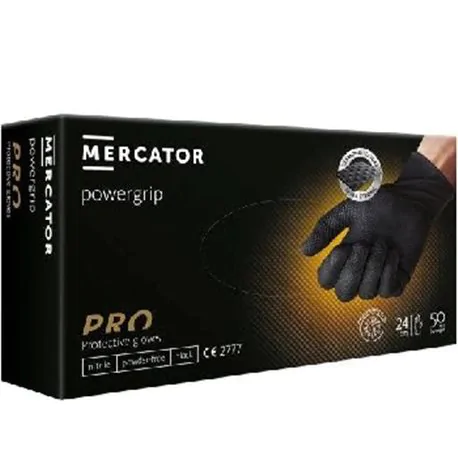 Rękawice nitrylowe Mercator gogrip black L 50 szt