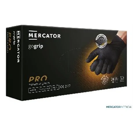 Rękawice nitrylowe Mercator gogrip black M 50 szt