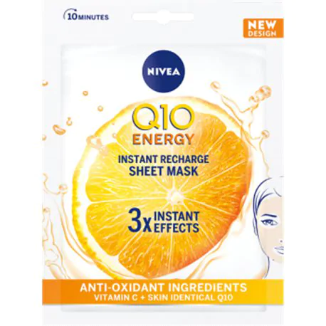 NIVEA Q10 Plus C Anti-Wrinkle + Energy 10-minutowa maska w płachcie 28 ml