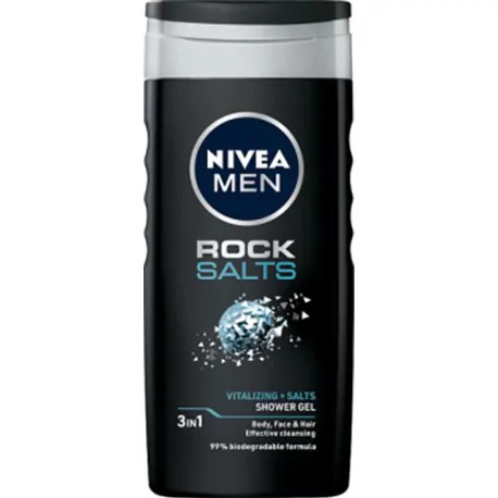 Nivea MEN Rock Salt ŻEL POD Prysznic DO Ciała, Twarzy I Włosów 250 ml