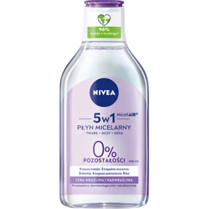 Nivea MicellAir Skin Breathe Pielęgnujący płyn micelarny do cery wrażliwej i nadwrażliwej 400 ml