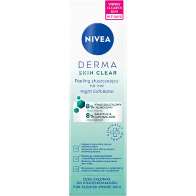 Nivea Derma Skin Clear Peeling złuszczający na noc 40 ml