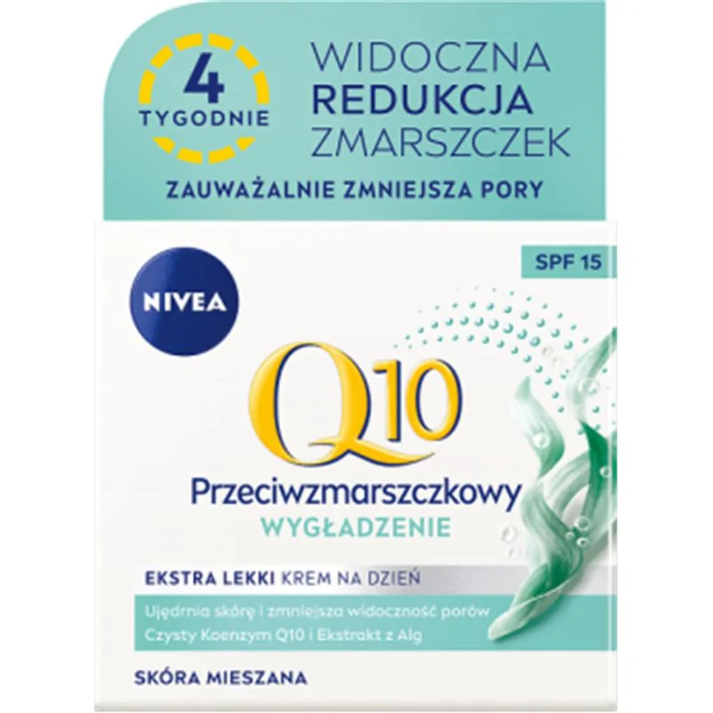 Nivea Q10 Wygładzenie Przeciwzmarszczkowy Ekstra lekki krem na dzień Spf15 50 ml