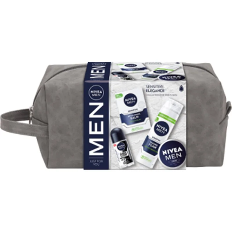 Nivea zestaw Xmas Sensitive Elegance Men (roll-on 50ml + krem 75ml + pianka do golenia + balsam po g