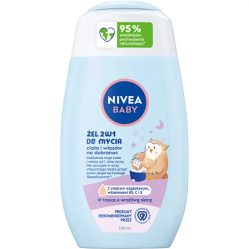 Nivea Baby żel 2w1 do mycia ciała i włosów na dobranoc 200ml