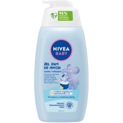 Nivea Baby żel 2w1 do mycia ciała i włosów z pompką 500ml