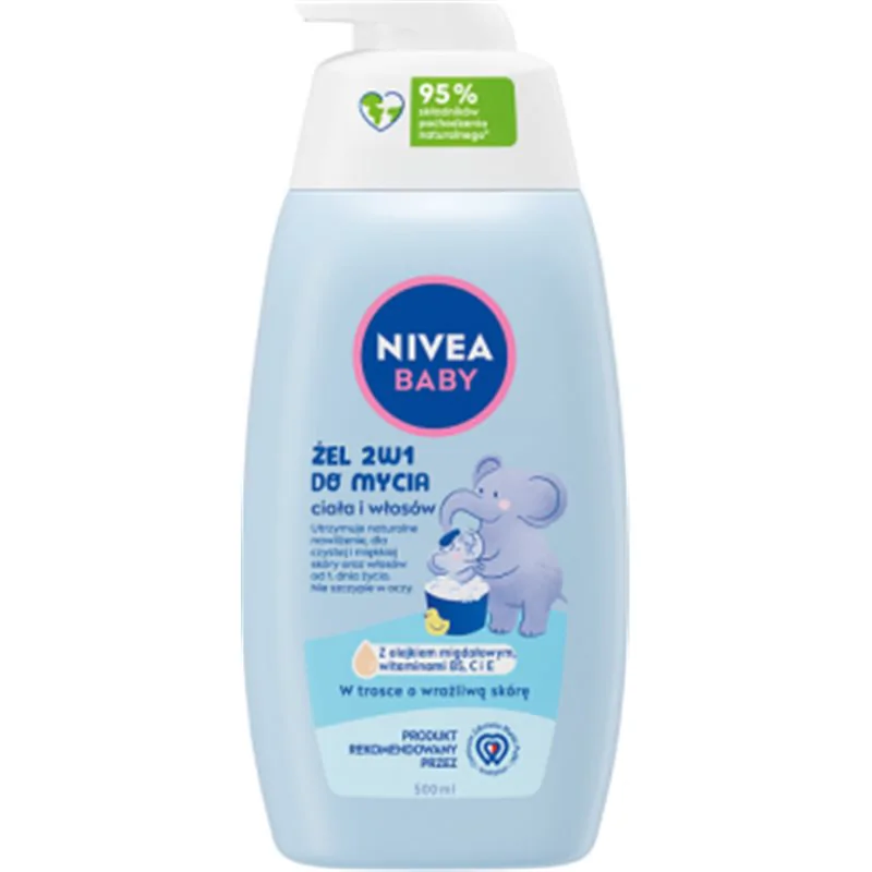 Nivea Baby żel 2w1 do mycia ciała i włosów z pompką 500ml