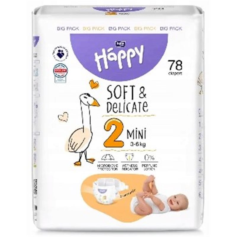 Bella Happy pieluszki 2 Mini 3-6kg 78szt