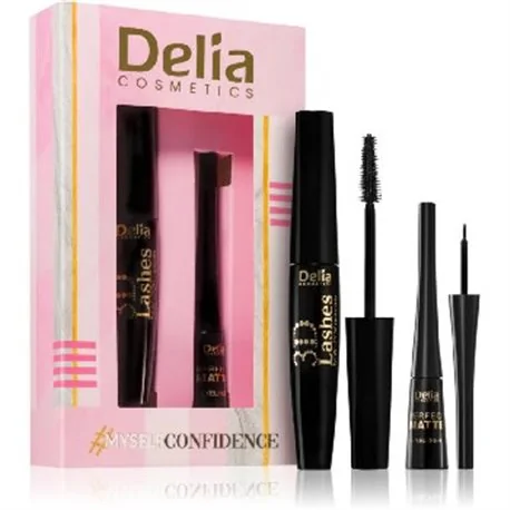 Delia zestaw prezent Make up new look 01 3D Lashes + eyeliner Perfect Matt Black