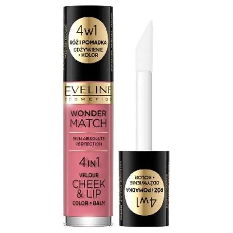 Eveline Wonder Match róż w płynie Velour Cheek&Lip nr 04