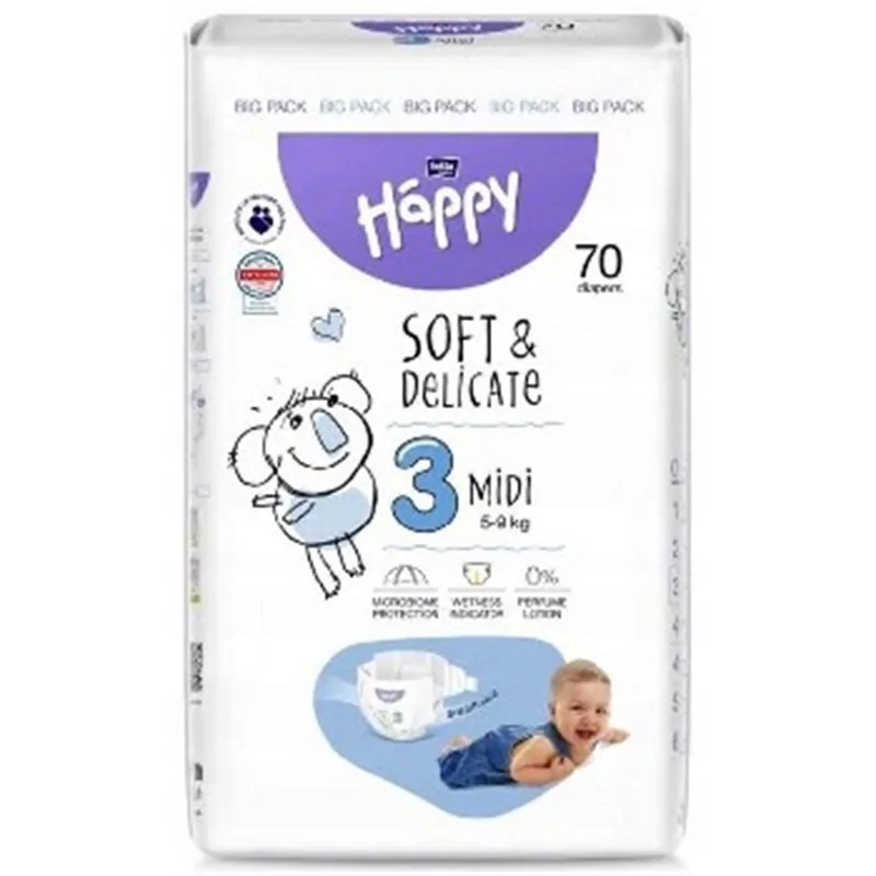 Bella Happy pieluszki 3 Midi 5-9kg 70szt