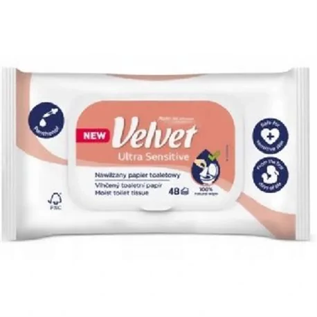 Velvet nawilżany papier toaletowy Ultra Sensitive 48 szt