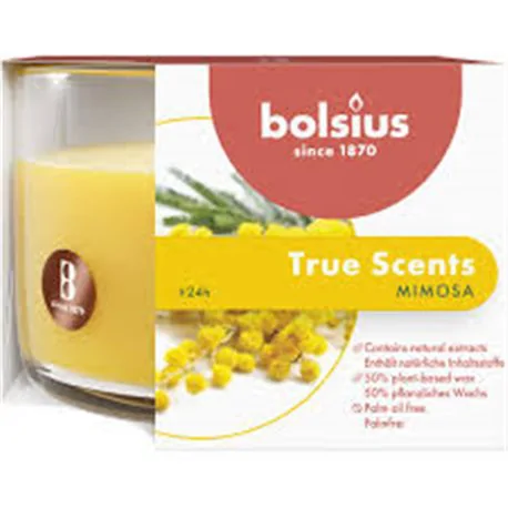 Bolsius świeca zapachowa w szkle True Scents Mimosa 63/90