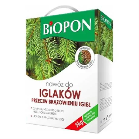 Biopon nawóz do iglaków przeciw brązowieniu igieł granulat 5kg