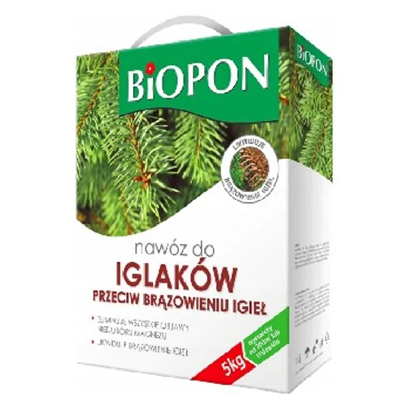 Biopon nawóz do iglaków przeciw brązowieniu igieł granulat 5kg