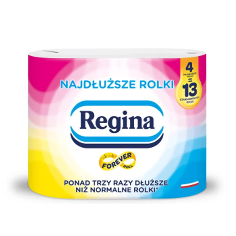 Regina Najdłuższe Rolki Dwuwarstwowy Papier toaletowy 4 rolki