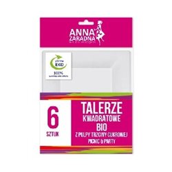 Anna Zaradna talerze kwadratowe z Pulpy trzciny cukrowej 6szt