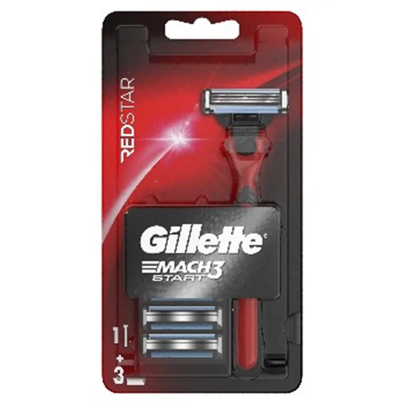 Gillette Mach3 Start Maszynka do golenia dla mężczyzn Red + 3 wkłady