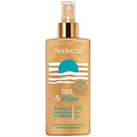 Perfecta Sunny Tan&Shine mgiełka brązująca z drobinkami złota 160ml