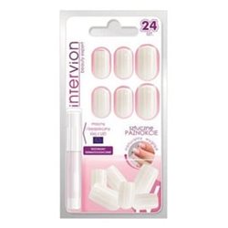 Inter-vion sztuczne paznokcie Square mleczne średnia długość