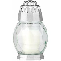 Lampion Bolsius 24h 2D Diamond S przykrywka srebrna 6szt