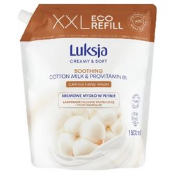 Luksja Creamy & Soft kremowy płyn do kąpieli Mleczko bawełniane i Prowitamina B5 zapas 1500ml