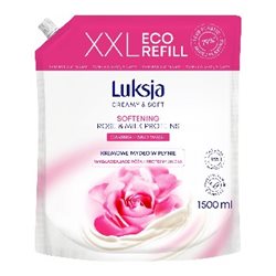 Luksja Creamy & Soft kremowy płyn do kąpieli róża i proteiny mleka zapas 1500ml