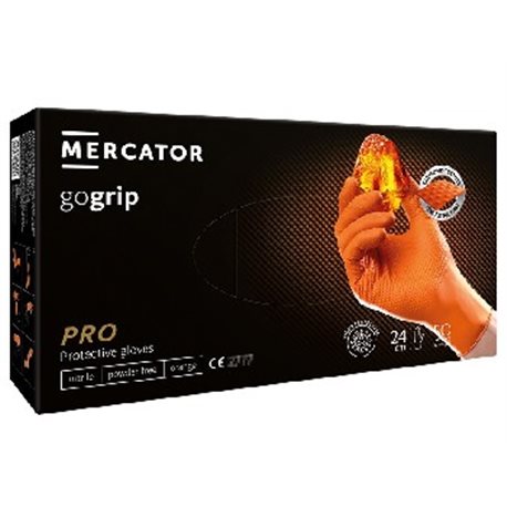 Rękawice nitrylowe Mercartor Gogrip Orange L 50szt