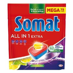 Somat XL All in One Extra tabletki do zmywarki lemon 75szt