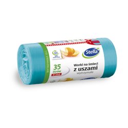 Stella worki na śmieci z uszami wytrzymałe 35l turkusowe 30szt