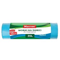 Worki na śmieci Master niebieskie 35l 15szt